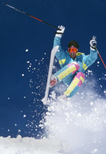 1980s neon ski onesie